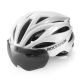 Kask rowerowy Rockbros z szybką, odpinane okulary z ochroną UV, unisex, błyszczący - biały