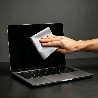 7. Ściereczka do ekranu Tech-Protect Polishing Cloth z mikrofibry na laptop Laptop 13 - 14" - szara
