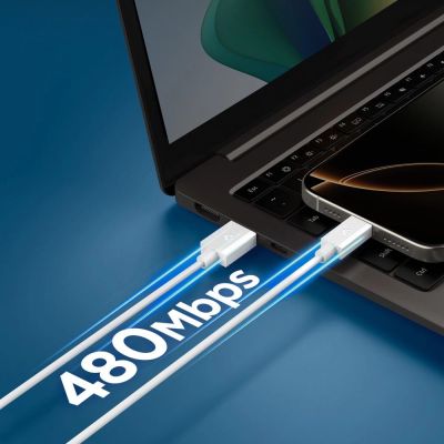 7. Kabel Spigen EB6010AC USB-A / USB-C 60W 100 cm - biały
