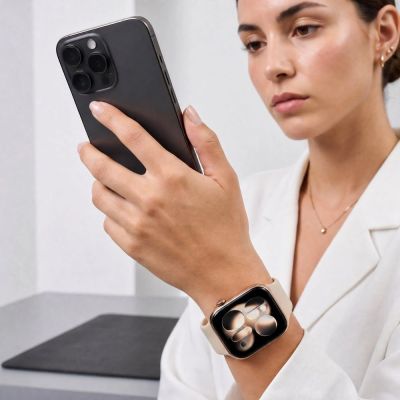 5. Pasek Tech-Protect Silicone na Apple Watch 44 / 45 / 46 / 49 mm - beżowy