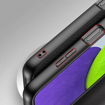 7. Dux Ducis Fino etui pokrowiec pokryty nylonowym materiałem Samsung Galaxy A22 4G czarny