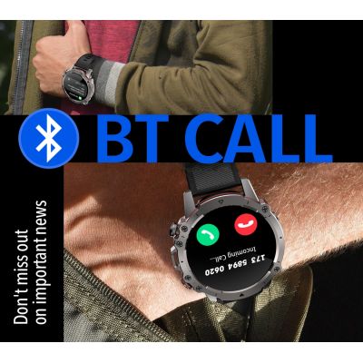 6. Smartwatch Męski Rubicon RNCF18-1 BLACK Bransoleta + Pasek