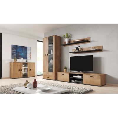 3. Komoda 120cm SOHO S7 dąb lefkas+ czarny