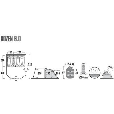 17. Namiot rodzinny High Peak Bozen 6.0 11837