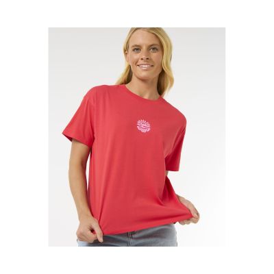 5. Koszulka RIP CURL Icons Of Surf Relaxed Tee czerwony