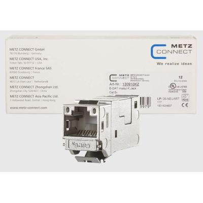 METZ CONNECT E-DAT modul Keystone Cat.6A Jack 180?, 12er VPE