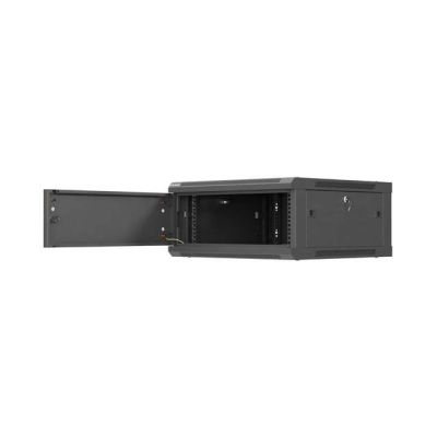 23. LANBERG SZAFA INSTALACYJNA RACK WISZĄCA 19" 4U 600X600 CZARNA DRZWI METALOWE (FLAT PACK)
