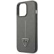 6. Etui Guess Saffiano Triangle Logo na iPhone 14 Pro - srebrne