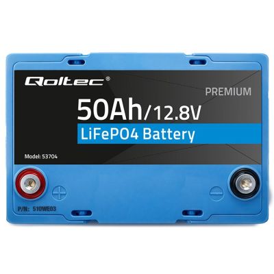 7. Qoltec Akumulator LiFePO4 Litowo-Żelazowo-Fosforanowy | 12.8V | 50Ah | 640Wh| BMS