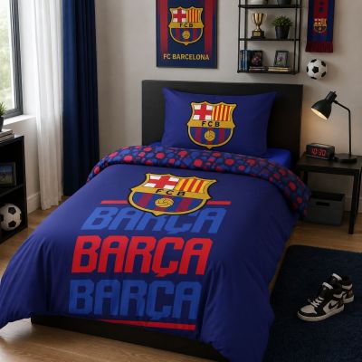 2. FC Barcelona pościel komplet bawełna 140x200 + 70x90 cm FCB-4515BL