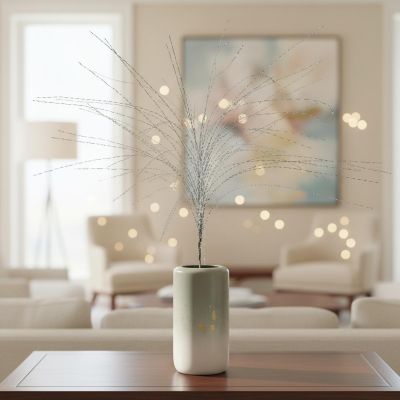 15. GAŁĄZKA DEKORACYJNA 117CM SREBRNA