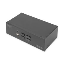 Digitus Przełącznik KVM, 4-portowy, obsługa dwóch monitorów, 4K, HDMI®