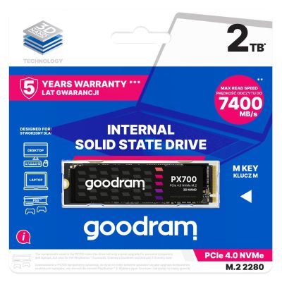 2. SSD GOODRAM PX700 M.2 PCIe 4x4 2TB RETAIL