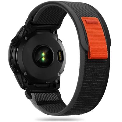 Pasek Tech-Protect Nylon na Garmin Fenix 5 / 6 / 6 Pro / 7 - czarno-pomarańczowy
