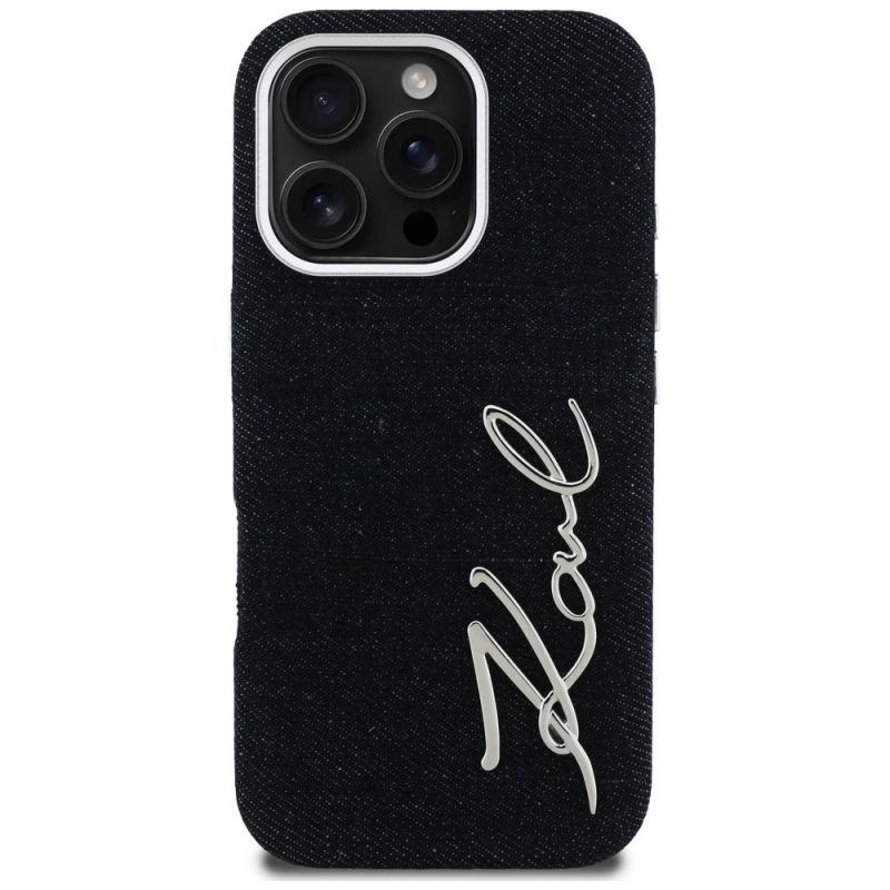 3. Etui Karl Lagerfeld FW Jeans Signature Logo na iPhone 16 Pro Max - czarne