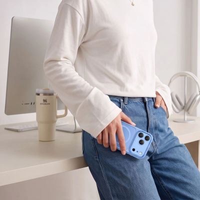 6. Etui Tech-Protect MagPrime MagSafe CC na iPhone 18 Pro / 17 Pro - jasnoniebieskie matowe