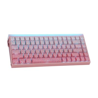 16. Klawiatura gasket HERO84 HE PINK+Gradient+Contour Dragon King switch RGB AULA