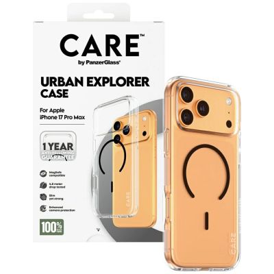 4. Etui CARE by PanzerGlass Flagship Urban Explorer w. Black MagSafe na iPhone 17 Pro Max - przezroczyste