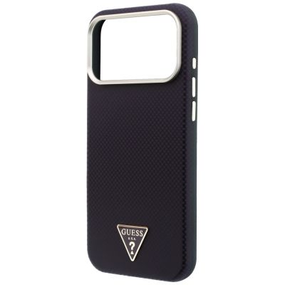 6. Etui Guess Kevlar Triangle Logo MagSafe na iPhone 17 Pro Max / 18 Pro Max - burgundowe