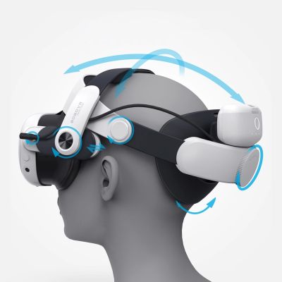 3. Pasek odciążający BoboVR M3 Pro do gogli VR Meta Quest 3 + bateria BoboVR B2 - biało-czarny
