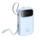 5. Powerbank Baseus QPow 2 30W 10000mAh z wbudowanymi kablami USB-C - niebieski