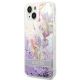 2. Etui Guess Flower Liquid Glitter na iPhone 14 Plus - fioletowe