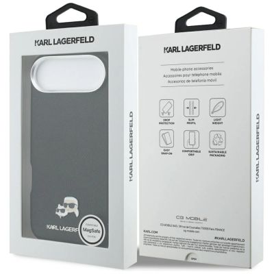 8. Etui Karl Lagerfeld Karl & Choupette Head Pins Saffiano MagSafe na iPhone Air - czarne