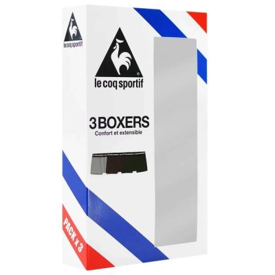 8. Le Coq Sportif bokserki majtki męskie 3PAK czarne szare bordowe