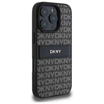 4. Etui DKNY Texture Pattern Tonal Stripe na iPhone 16 Pro - czarne