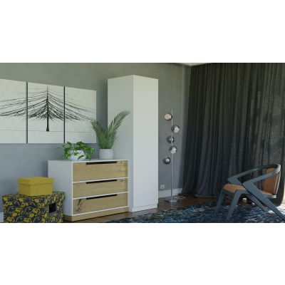 5. SZAFA GARDEROBA DRZWI PÓŁKI SD-50 BIEL MAT