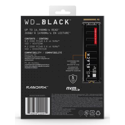11. Western Digital Black SN8100 1 TB M.2 PCI Express 5.0 NVMe TLC 3D NAND
