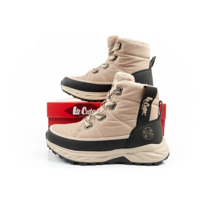 10. Lee Cooper buty sportowe damskie zimowe trekkingowe ocieplane beżowe czarne