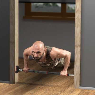 17. Drążek rozporowy do podciągania HMS DD401 z poziomicą szerokość 98-133 cm