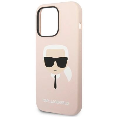 6. Etui Karl Lagerfeld Silicone Karl's Head na iPhone 14 Pro Max - różowe