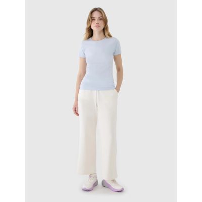 4. T-shirt damski slim z modalem 4F 4FWSS25TTSHF1995-34S