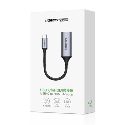 13. Ugreen przejściówka adapter USB Typ C - HDMI 2.0 4K@60 Hz Thunderbolt 3 do MacBook / PC szary (70444)