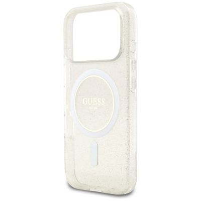 6. Etui Guess IML Glitter Pearl Strap MagSafe do iPhone 17 Pro - przezroczyste