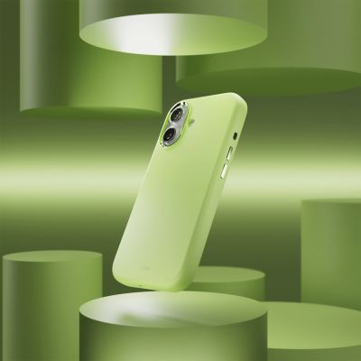 7. Etui silikonowe Puro Icon Mag Pro Liquid Silicone na iPhone 17 kompatybilne z MagSafe, z ochroną aparatu i aluminiowymi przyciskami - zielone
