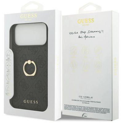 8. Etui Guess 4G Ring Stand na iPhone 17 Pro Max - czarne