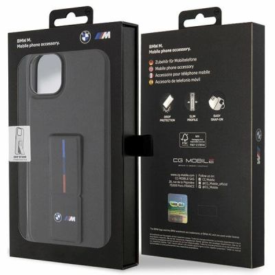 8. Etui BMW Grip Stand Hot Stamp na iPhone 14 / 15 / 13 - czarne