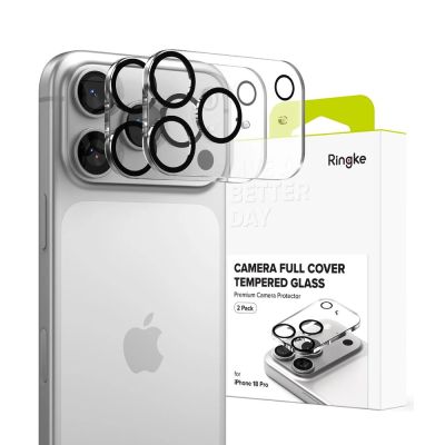 Szkło hartowane na wyspe aparatu Ringke Camera Full Cover 2-Pack na iPhone 18 Pro - czarne