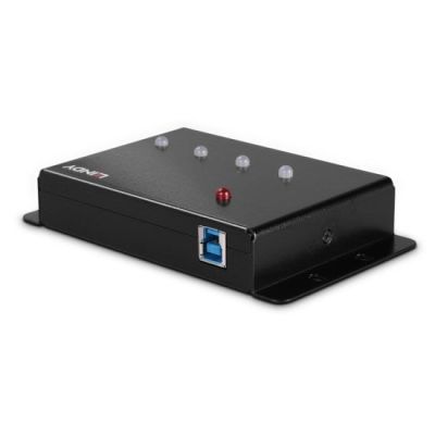 2. Lindy 43374 huby i koncentratory USB 3.2 Gen 1 (3.1 Gen 1) Type-B 5000 Mbit/s Czarny