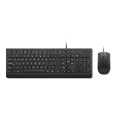 Zestaw klawiatury i myszy Lenovo Essential Wired Combo, przewodowe, mysz w zestawie, estoński, czarny