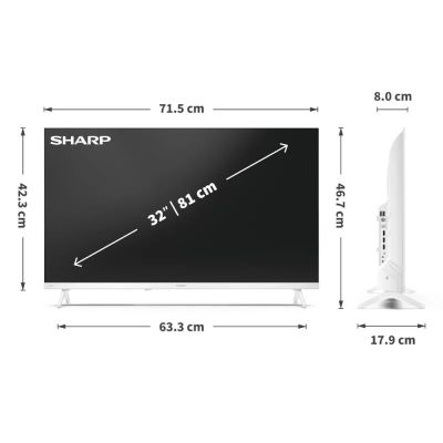 10. Sharp LC-32HF2265EW 81,3 cm (32") HD Smart TV Wi-Fi Biały