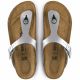10. Japonki damskie Birkenstock Gizeh Birko-Flor srebrne regular szerokie (0043851)