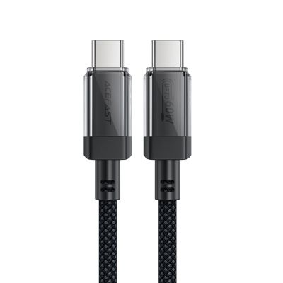 Kabel Acefast C12 USB-C / USB-C PD 60W 480Mb/s z nylonowym oplotem - czarny