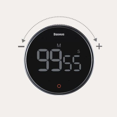 19. Baseus Heyo Pro obrotowy minutnik czasomierz elektroniczny timer szary (FMDS000013)