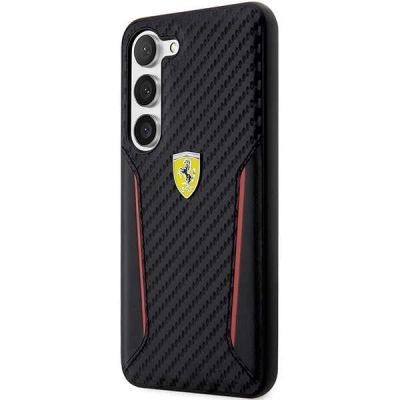2. Etui Ferrari Carbon Contrast Edges na Samsung Galaxy S23+ - czarne
