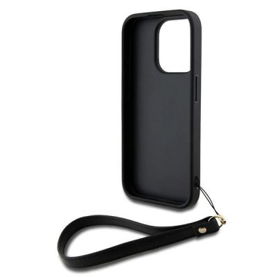 5. Etui DKNY Wrist Strap Stock Logo na iPhone 15 Pro - czarne