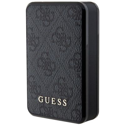 Powerbank Guess 4G Leather Metal Logo 18W 10000mAh - czarny